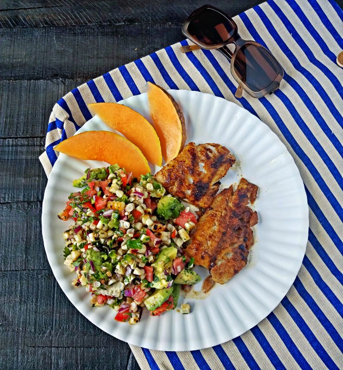 Mango & Tomato Cajun Spiced Cod With Charred Corn Salad