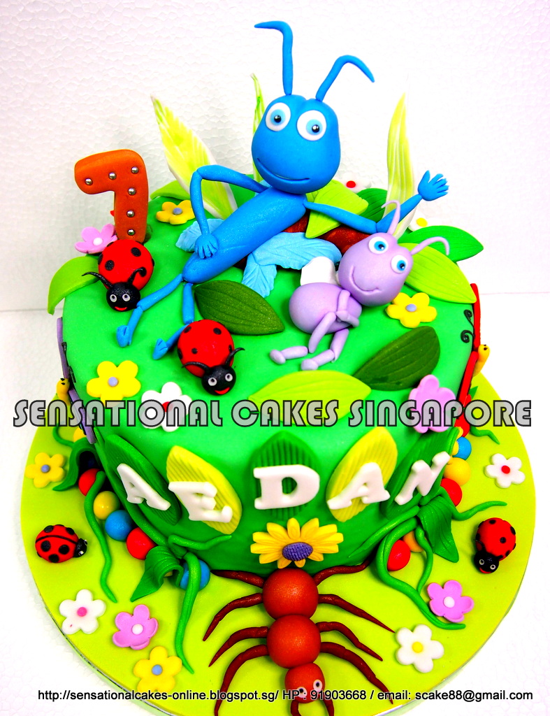 The Sensational Cakes: A BUG'S LIFE CAKE SINGAPORE /INSECTS GARDEN THEME CAKE SINGAPORE / ANTS LADYBUG / BEETLE CAKE SINGAPORE