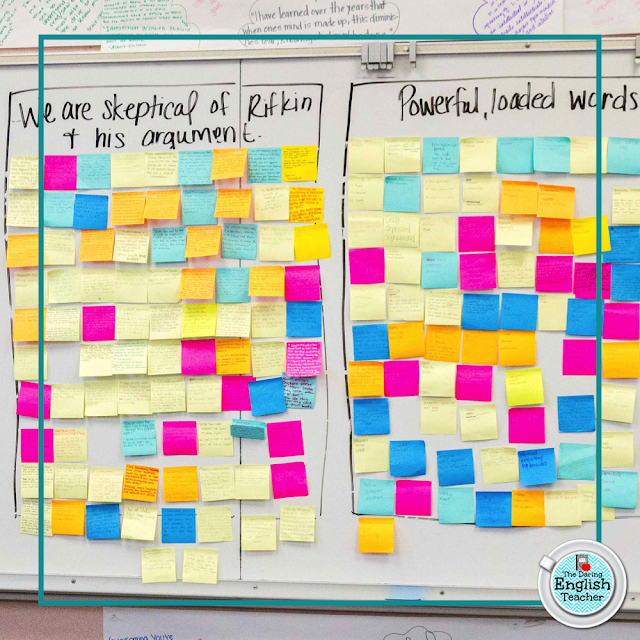 7 Ways to teach secondary ELA with sticky notes