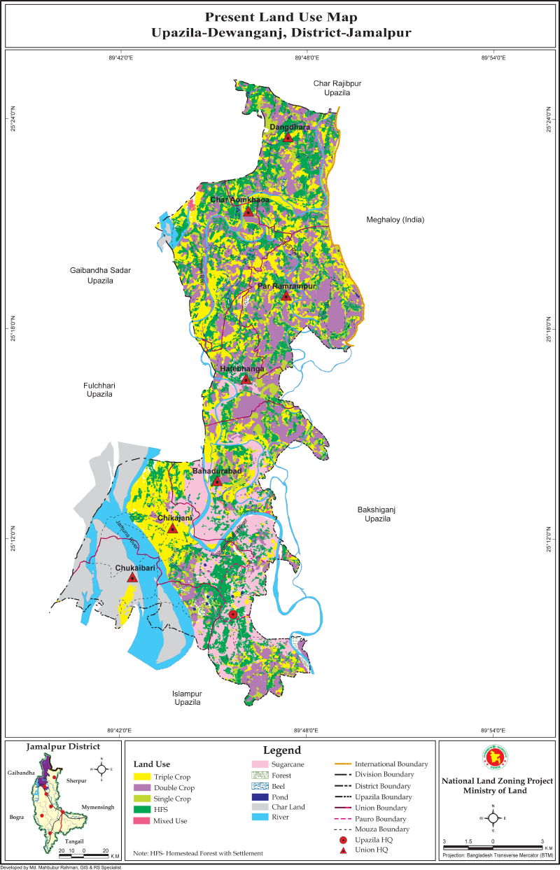 Dewanganj Upazila Mouza Map Jamalpur District Bangladesh