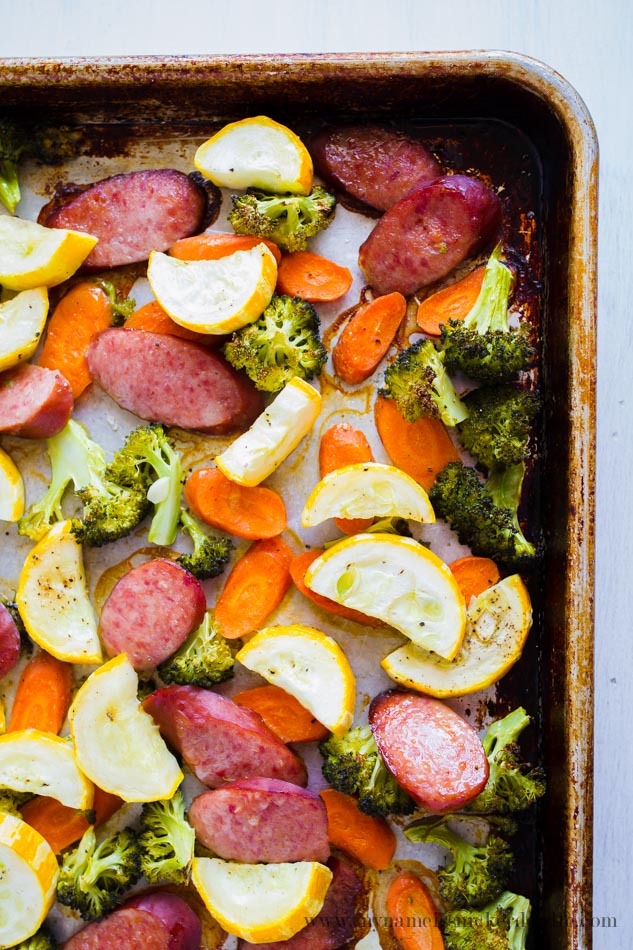 Roasted Vegetables and Sausage