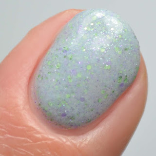 gray creme glitter nail polish