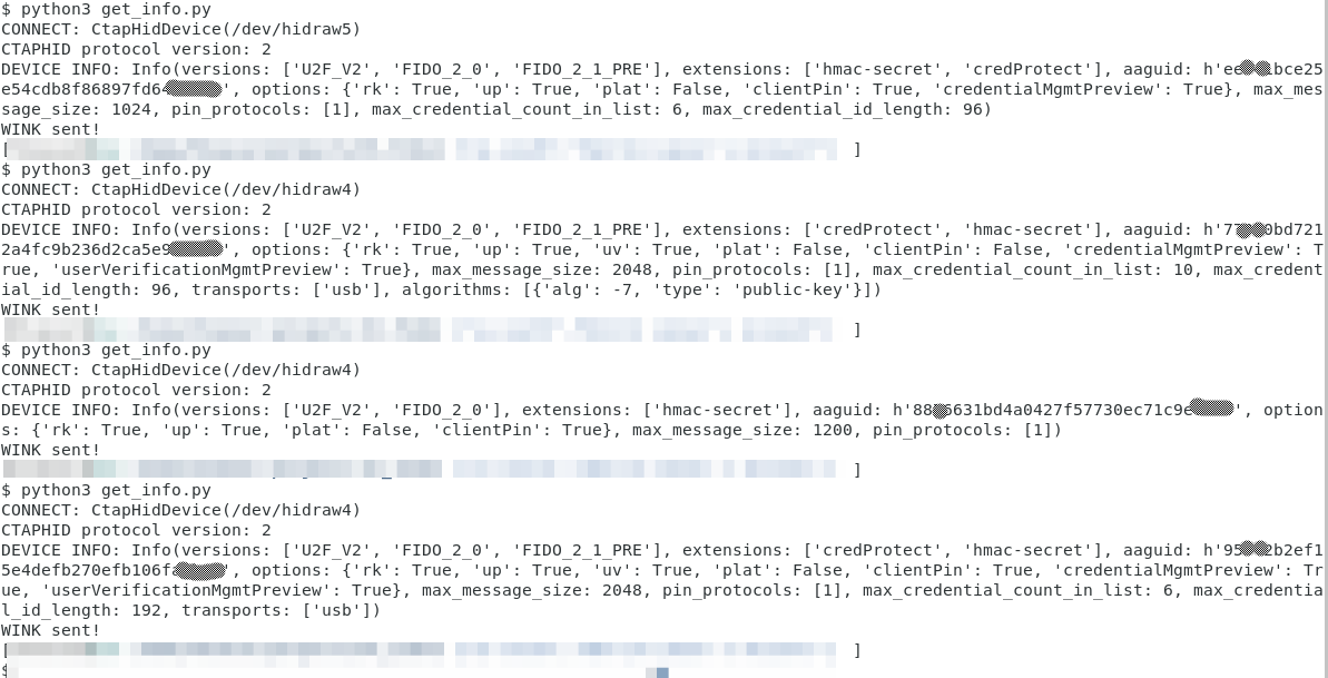 Data Henrik Obtaining device metadata for FIDO / FIDO2 security devices