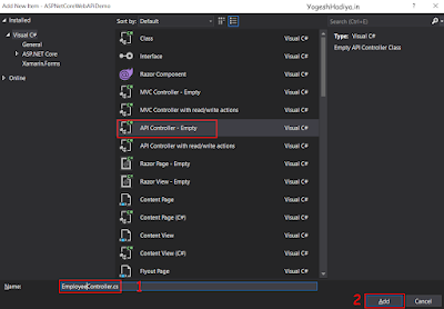 Create Asp.Net Core Web API with Entity Framework Core Code First Approach - YogeshHadiya.in