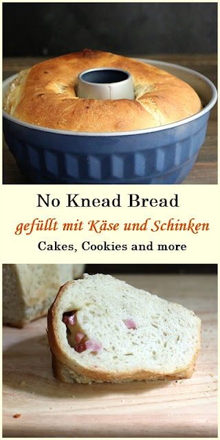 No Knead Bread - Toastbrot gefüllt mit Schinken und Käse