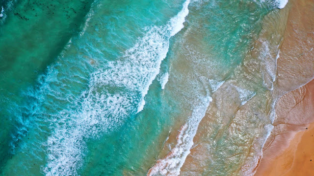 Wallpaper Sea wave beach aerial view