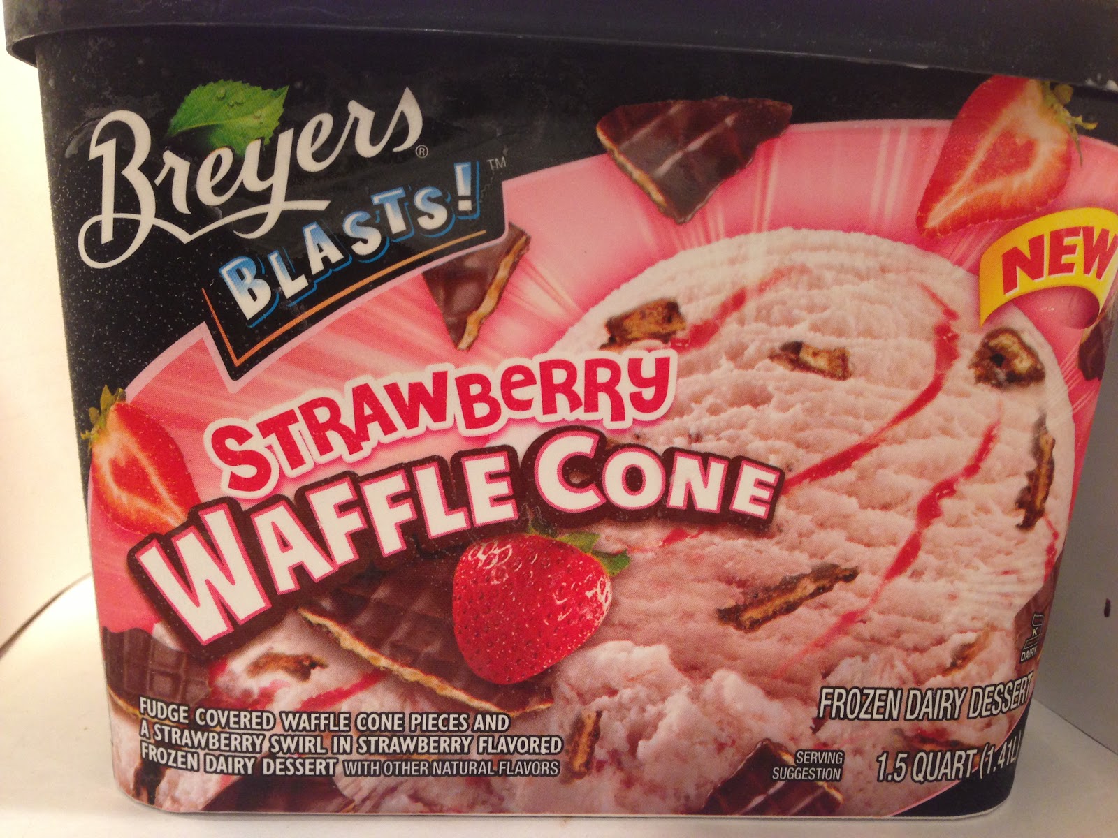 Crazy Food Dude Review Breyers Blasts! Strawberry Waffle Cone Frozen