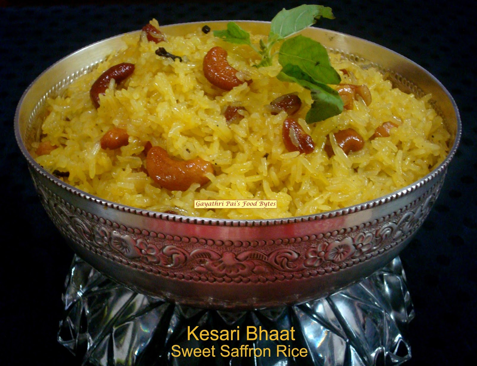 Gayathri Pai's Food Bytes Kesari (Keshar) Bhaat / Sweet Saffron Rice.