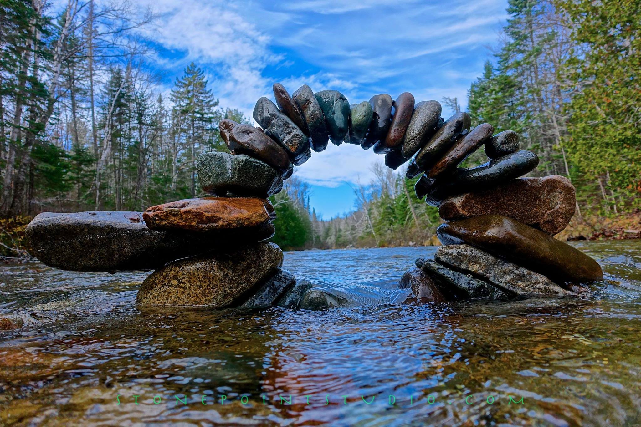 Art Natural Pebble Arch Sculptures