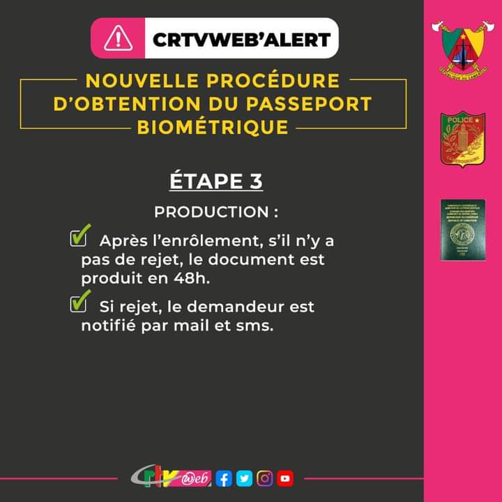 Nouvelle procédure d'obtention du passeport biométrique