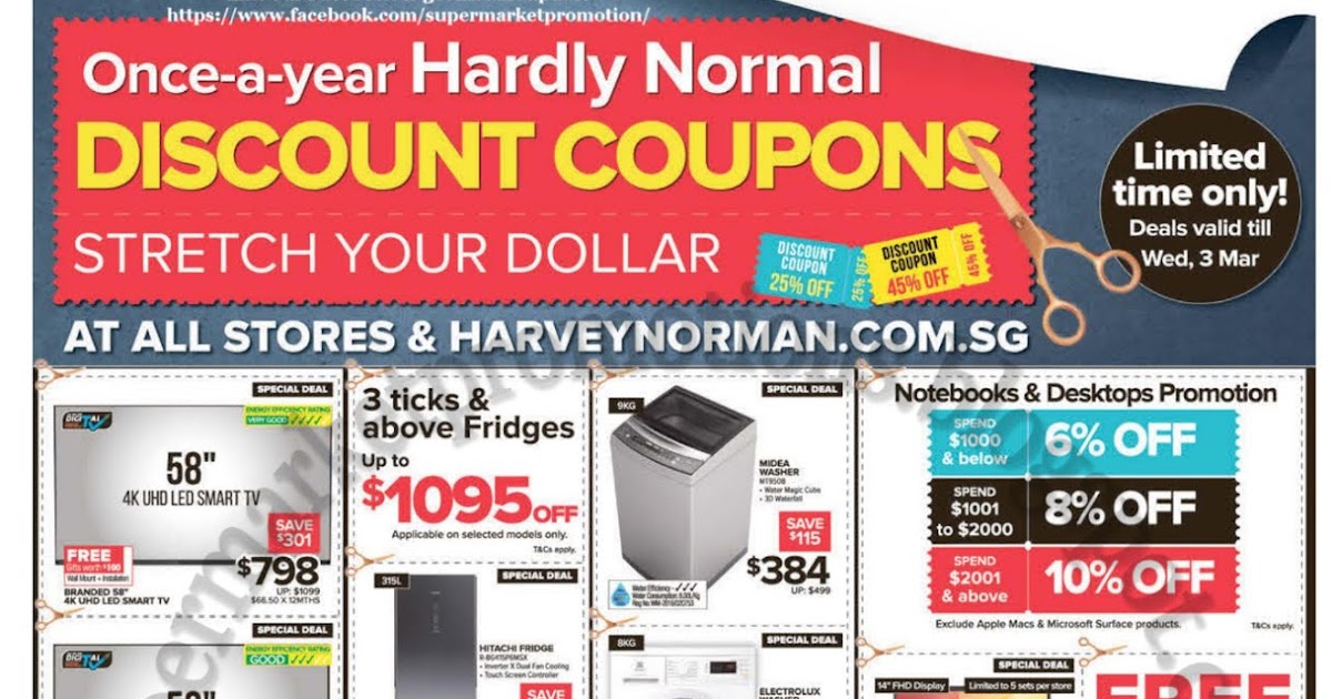 Harvey Norman Discount Coupons 27 February 03 March 2021