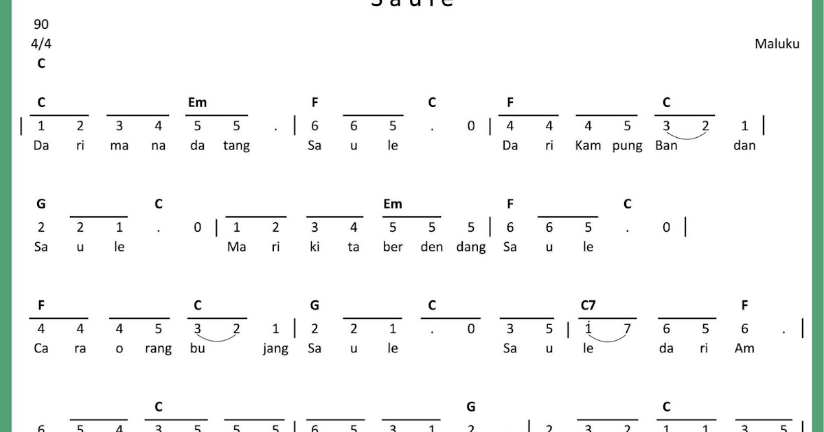 Not Angka Saule SEPUTAR MUSIK