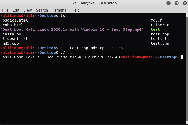 MD5 di Php dan C++