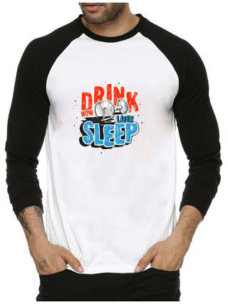 Round Neck man Full hataT-shirt Drink  Print