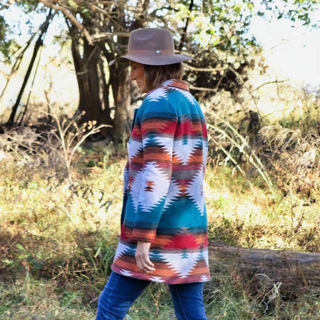 Girls in the Garden: Yates Coat in Southwest Inspired Wool Coating
