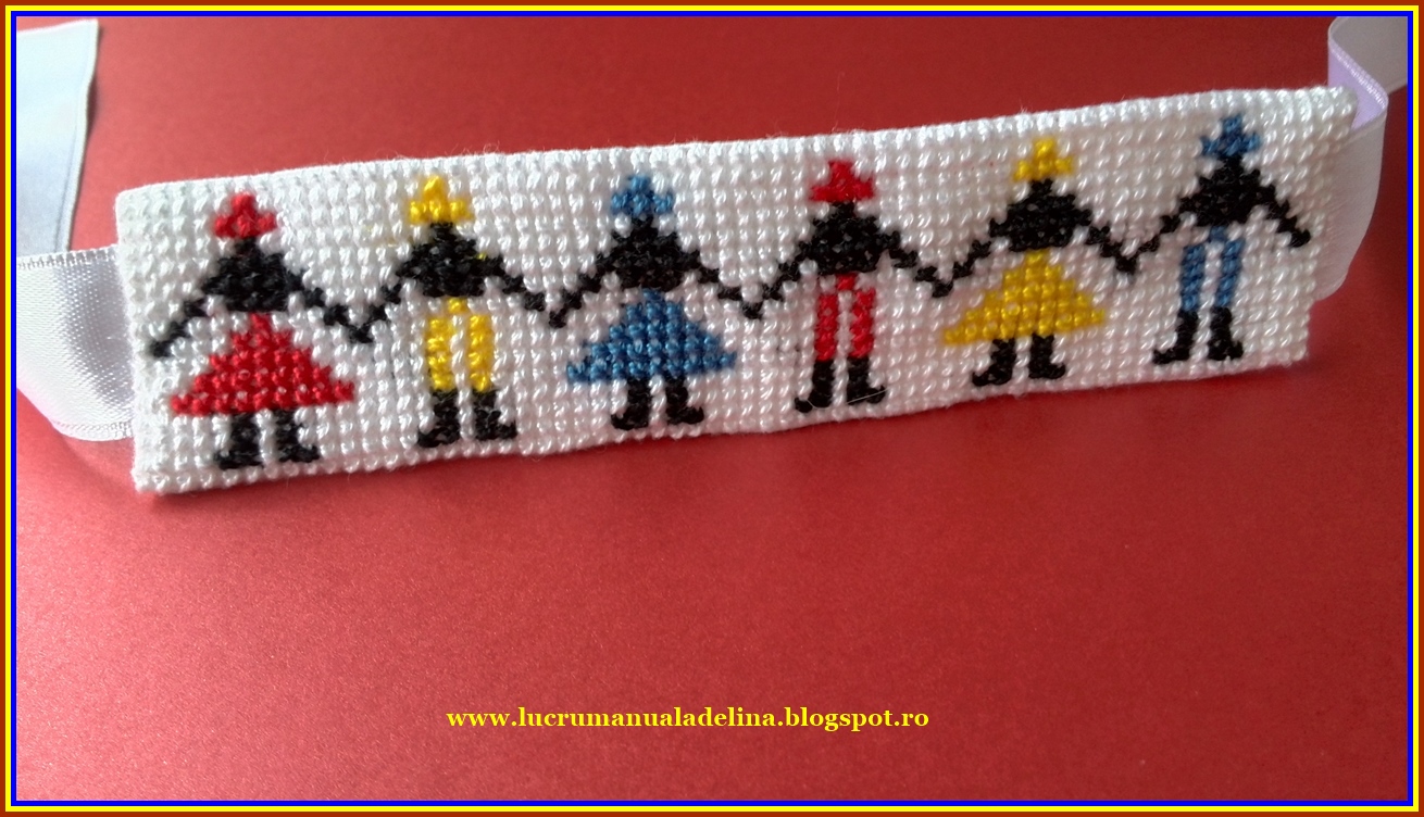 Lucru Manual Adelina Bratara Tricolor Etamina Cusaturi Traditionale Hora De Fete Si Baieti