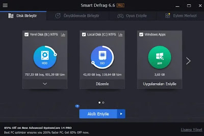 IObit Smart Defrag 6 PRO - Hediye Lisans