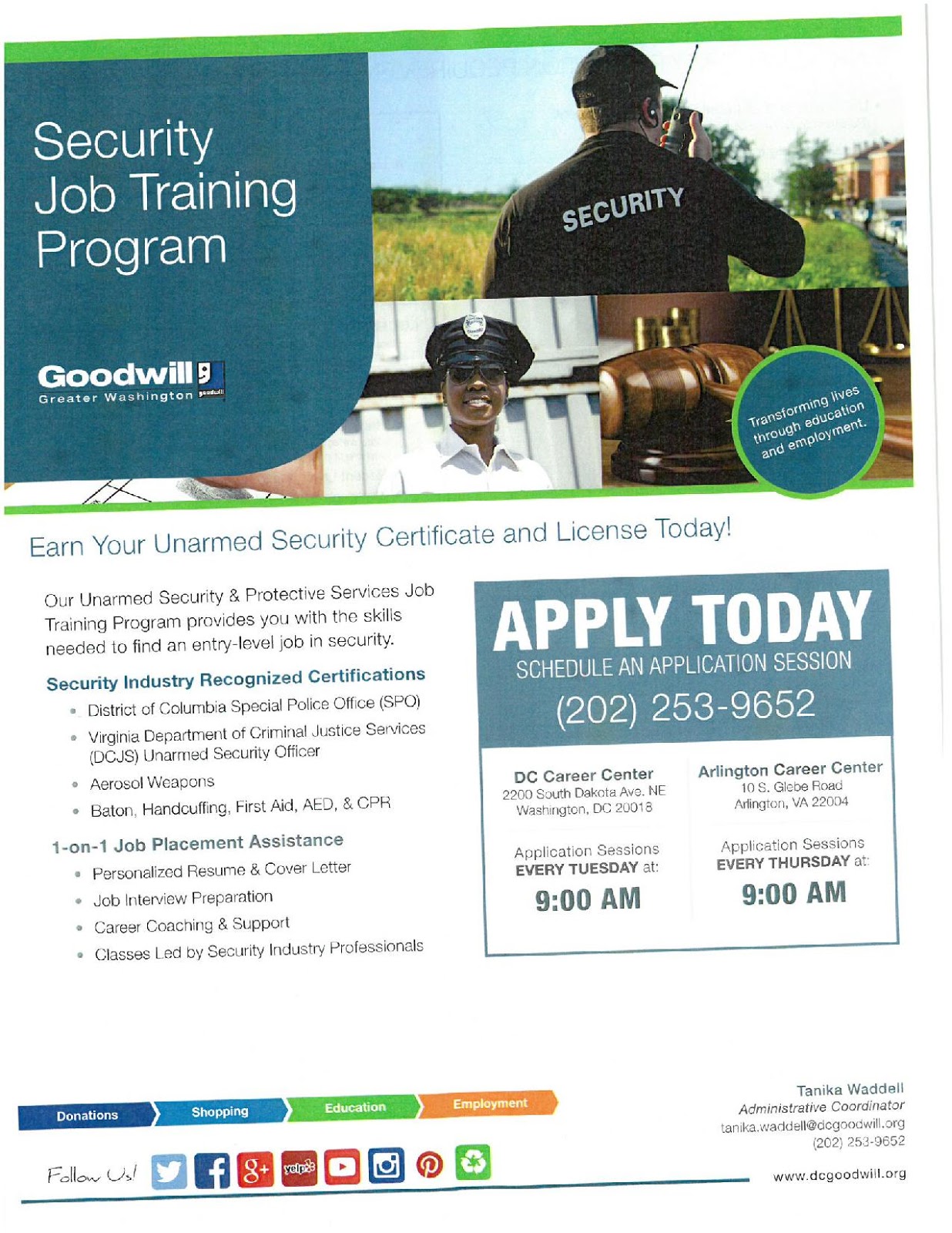 Resources In The Northern Virginia Region GOODWILL SECURITY JOB