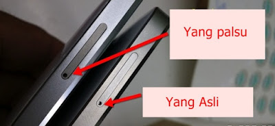Lubang Slot Simcard  Xiaomi Mi4 Asli dan palsu