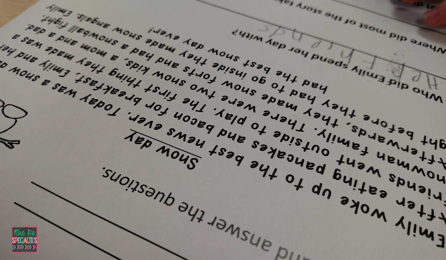 Beginning Comprehension Ideas | Mrs. P's Specialties!