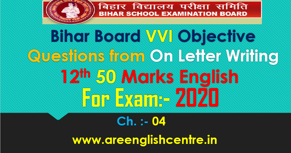 Objective of On Letter Writing for Bihar 12th 50Marks English Prose