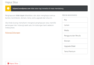 cara menghapus blog wordpress