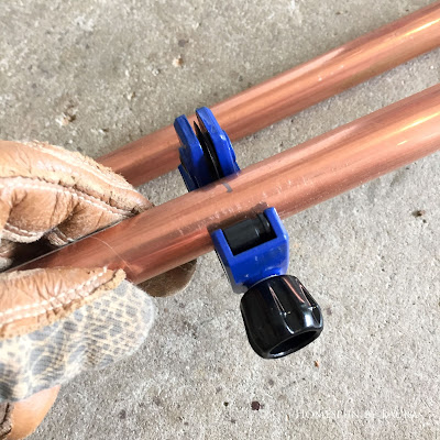 DIY copper and wood plant stand, laptop shelf - easy cheap inexpensive project