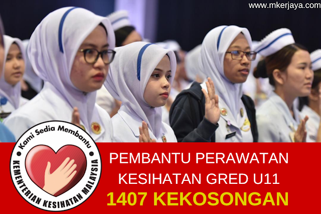 Seluruh Negara Kkm Buka 1 407 Kekosongan Jawatan Sebagai Pembantu Perawatan Kesihatan Gred U11 Malaysia Kerjaya