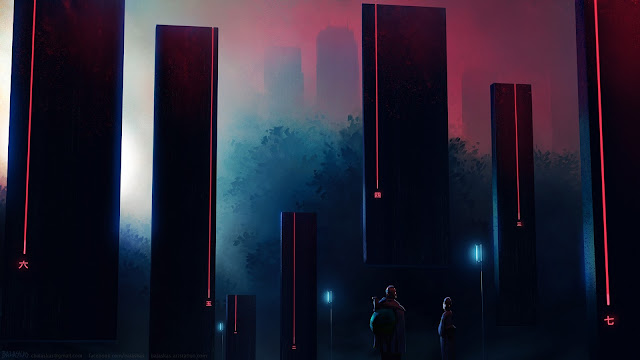 Neon City Sci-Fi Wallpaper