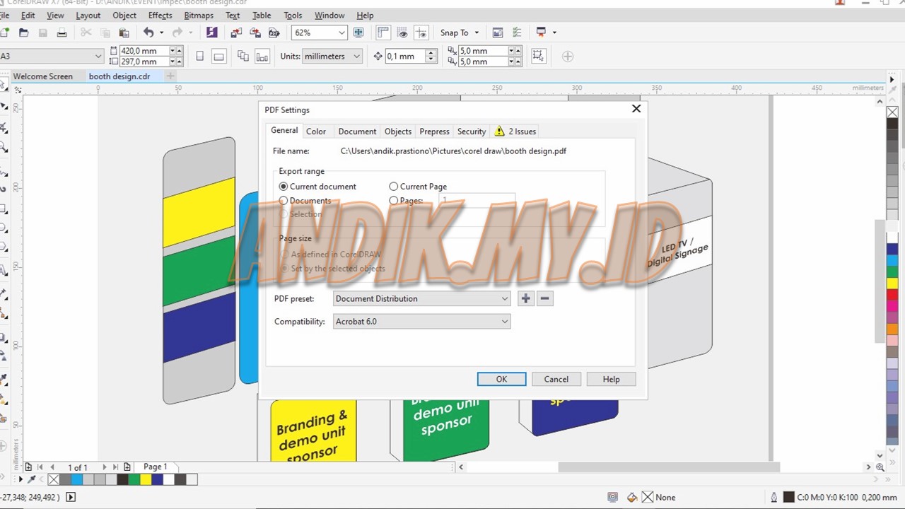 Cara Menyimpan Corel Draw Menjadi PDF | Corel To PDF - andik.my.id