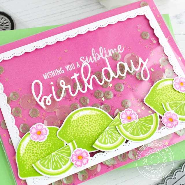 Sunny Studio Stamps: Slice Of Summer Pink & Green Lemon Lime Birthday Card by Leanne West (using Loopy Letters & Fancy Frames Rectangle Dies) Sunny Studio Stamps: Slice Of Summer Pink & Green Lemon Lime Birthday Card by Leanne West (using Loopy Letters & Fancy Frames Rectangle Dies)