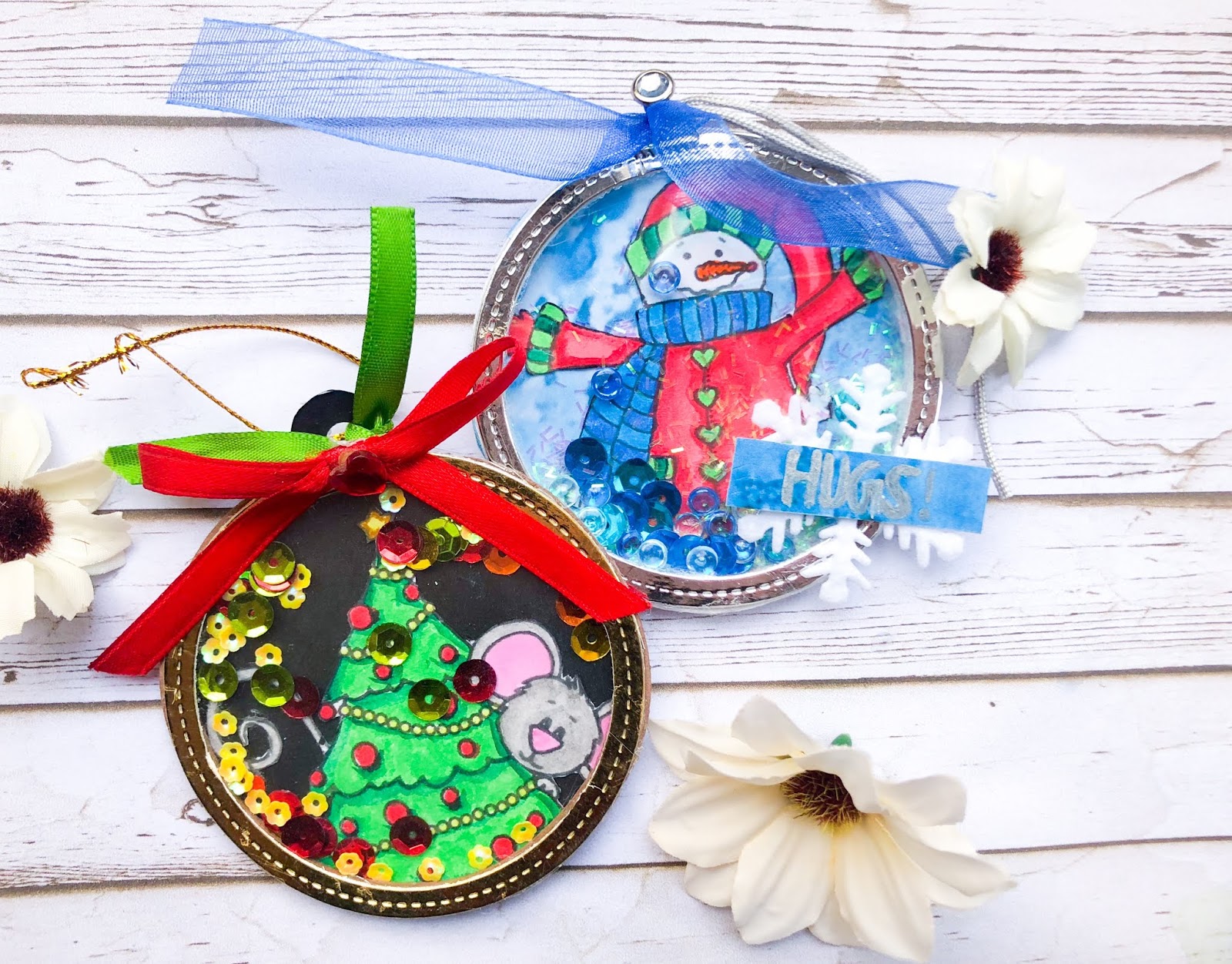 CRAFTIVATION Shaker Ornaments Using Stamped Images