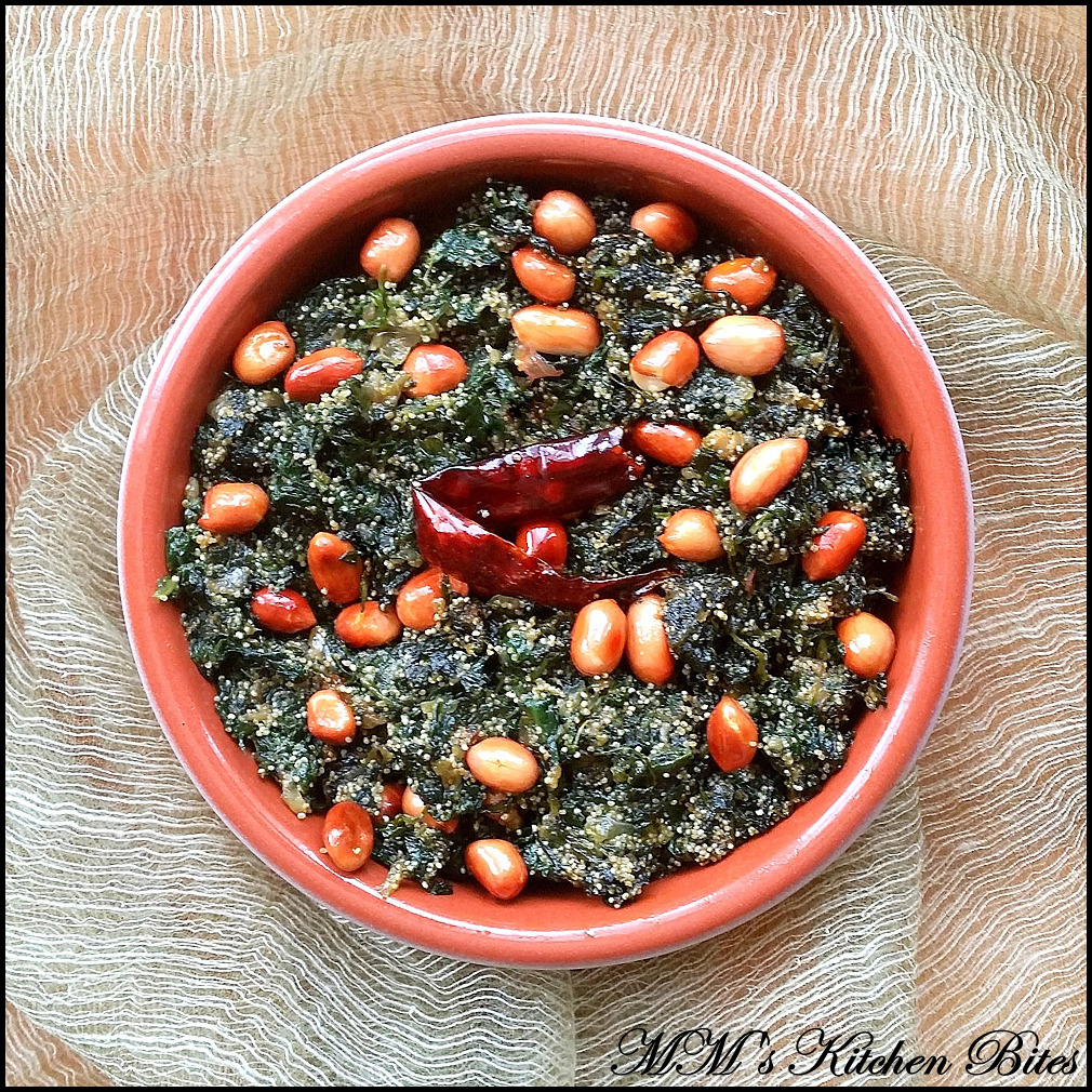 MM's Kitchen Bites Posto diye Palong Shaak Bhaja (Stir Fried Spinach