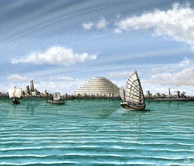 Ziggurat Six by Chris Sumption - Digital using Painter - Copyright Dragondyne Productions