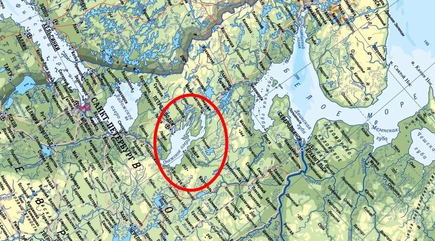 Озера на карте