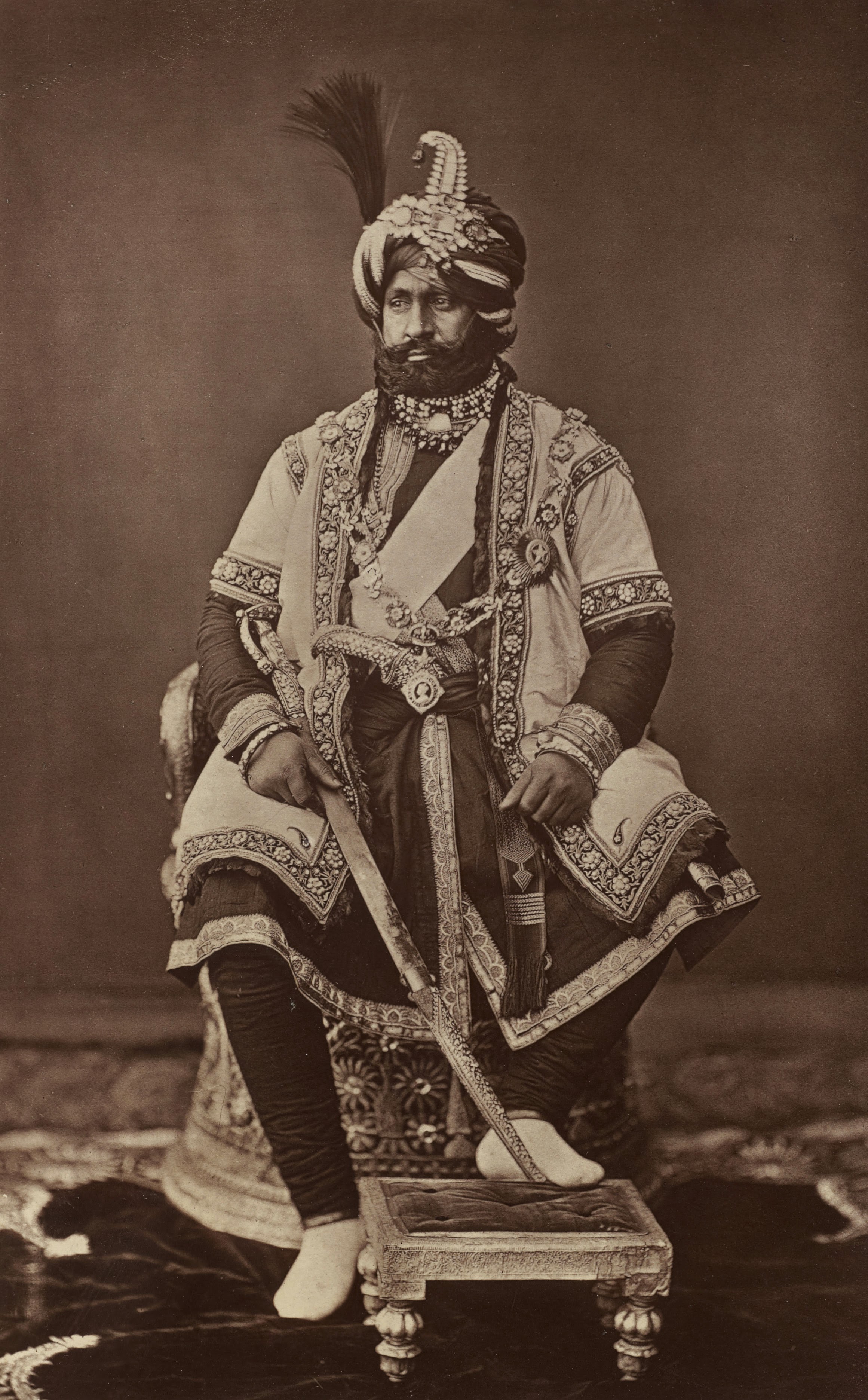 Maharaja of Jammu and Kashmir Ranbir Singh 1877 Old Indian Photos