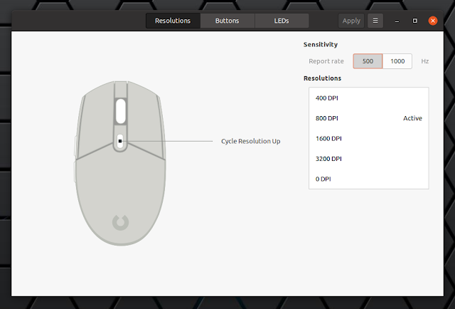 Piper configure gaming mice Linux