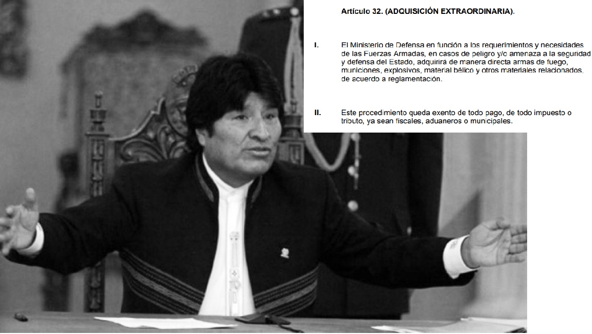 Morales en Palacio de Gobierno a tiempo de promulgar la Ley 400, el 18 de septiembre de 2013 / ARCHIVO ANF / MONTAJE