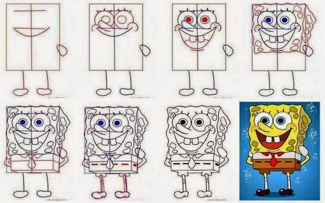 Artistic Land : How to Draw Spongebob ! Step by Step.