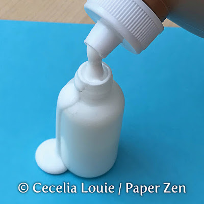 Quilling glue bottle overflows