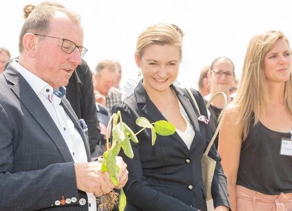 Hereditary Grand Duchess Stéphanie attended the presentation of   the LeguTec project and toured the agriculture area in Manternach, Luxembourg