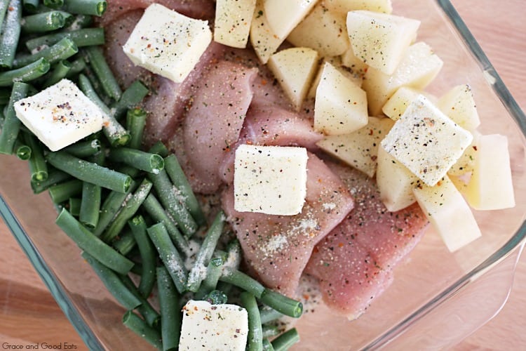 Italian Chicken, Green Beans, and Potatoes INSPIRED RECIPE