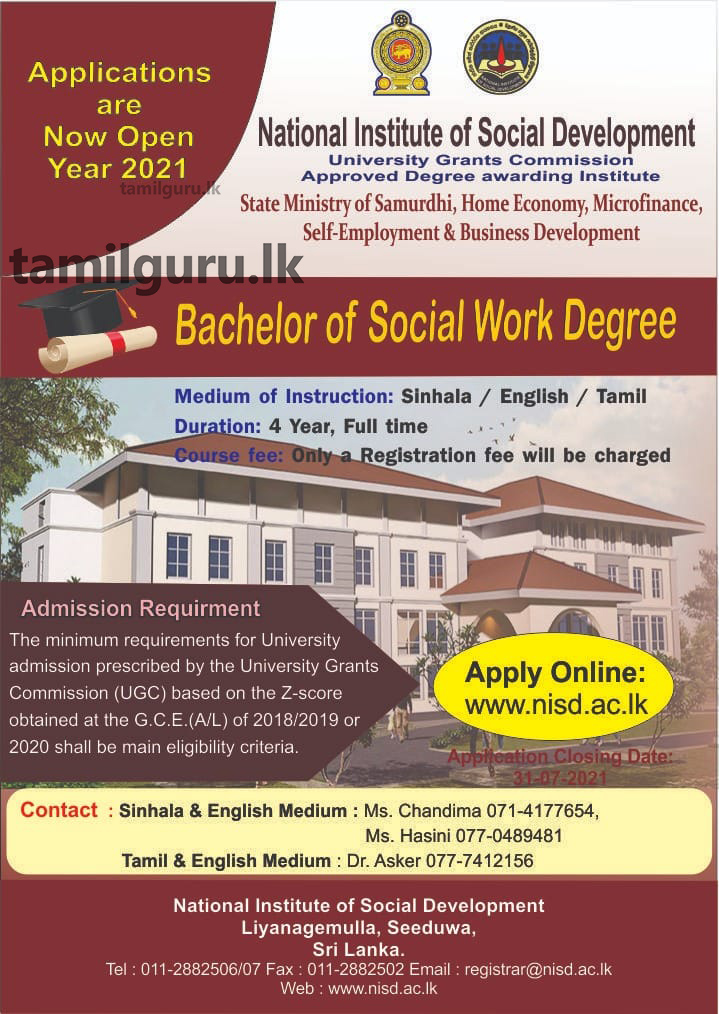 Bachelor of Social Work Degree 2021 - NISD