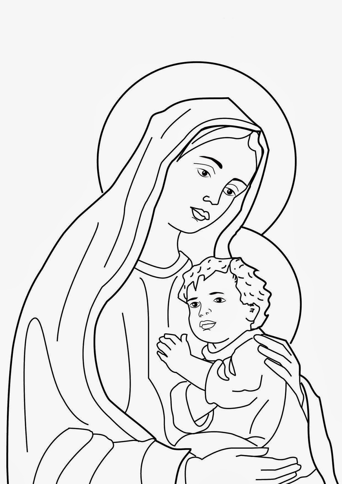 Virgen Maria Coloring Page
