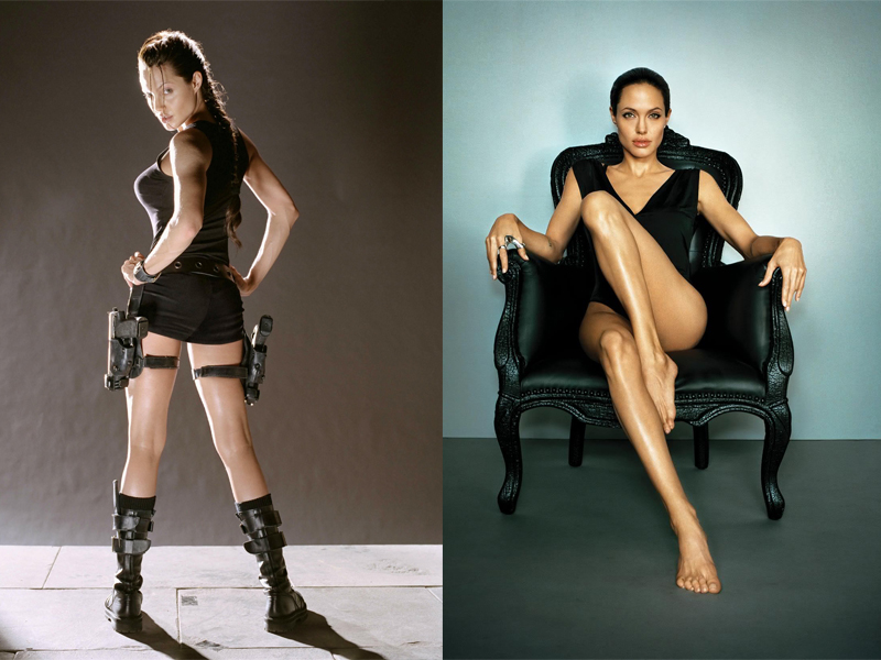 Paha mulus Lara Corft dalam film Tomb Raider oleh Anggelina Jolie pakai tanktop