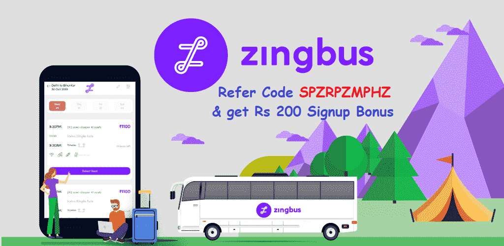 Use Zingbus Referral Code to Get ₹200 on Joining Bonus