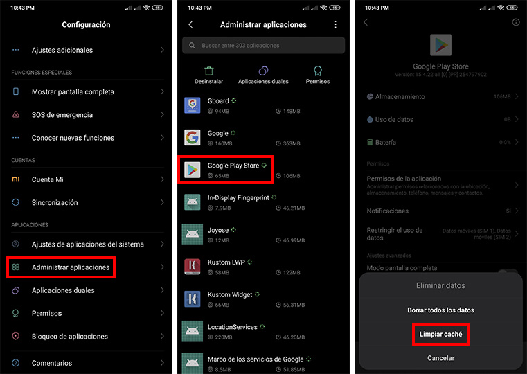 borrar caché aplicación android