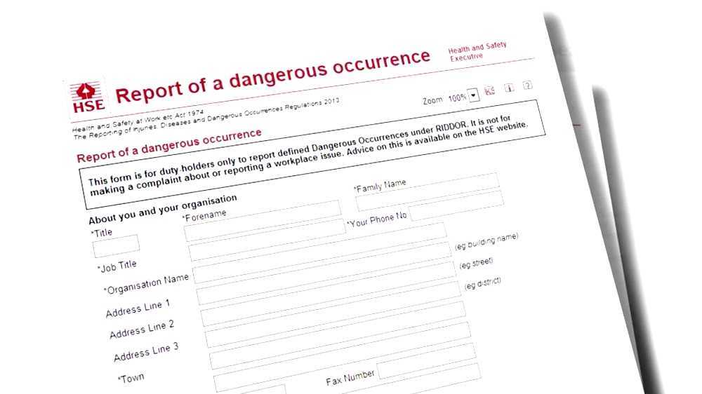 Reporting of Injuries, Diseases and Dangerous Occurrences Regulations