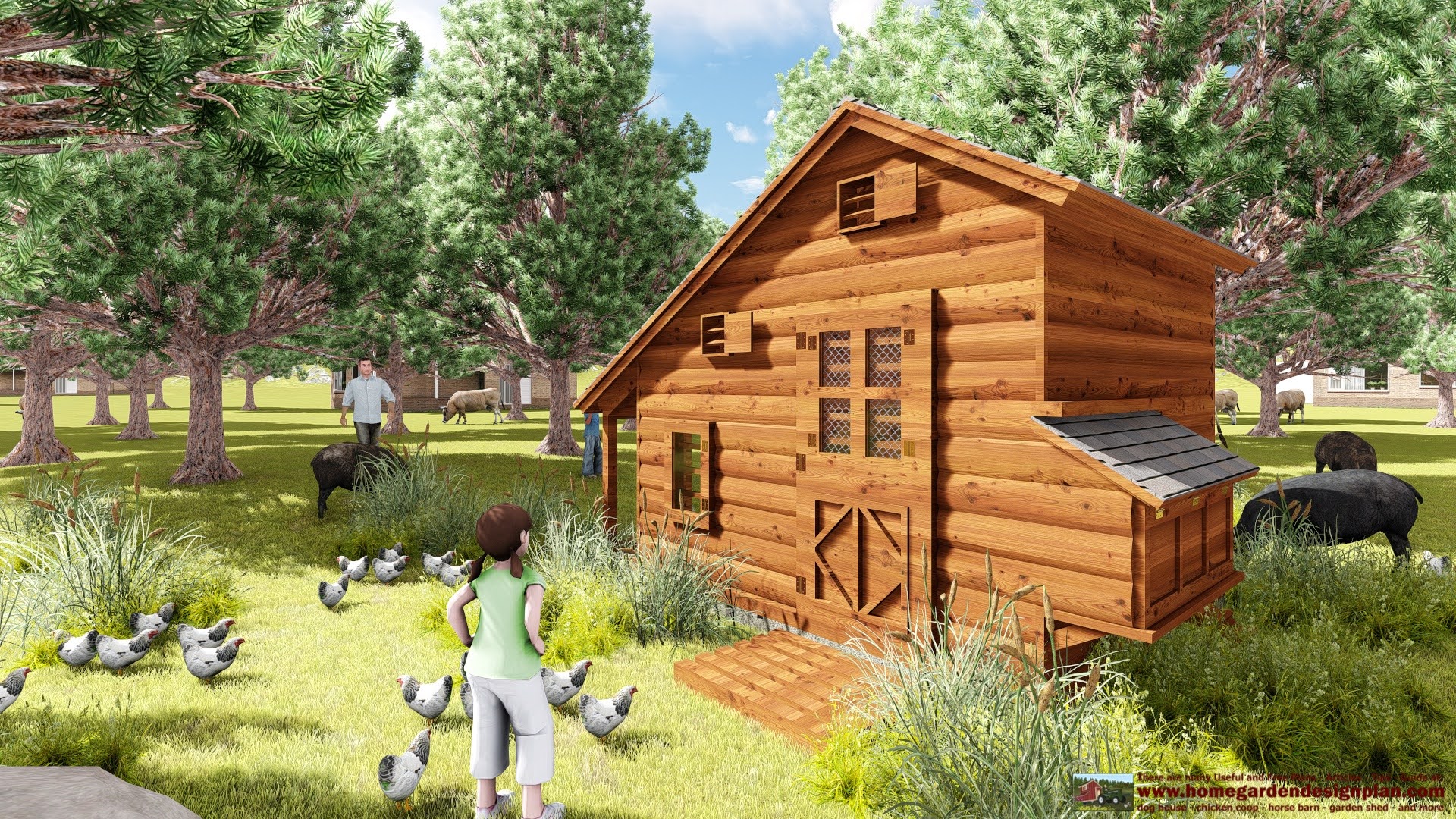 home garden plans CB100 Combo Chicken Coop Dog House Ideas 0921