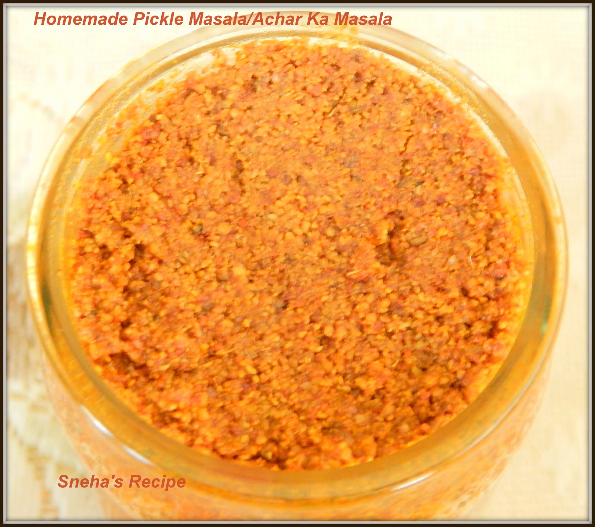 Homemade Pickle Masala/Achar Ka Masala Sneha's Recipe